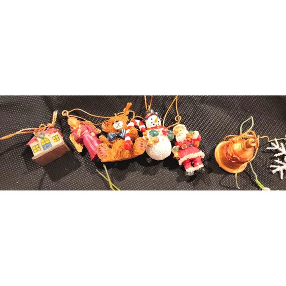 63 Vintage Mini Christmas Ornaments Set Mixed Glass - Picture 9 of 14